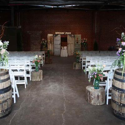 Benches and an altar for weddings.