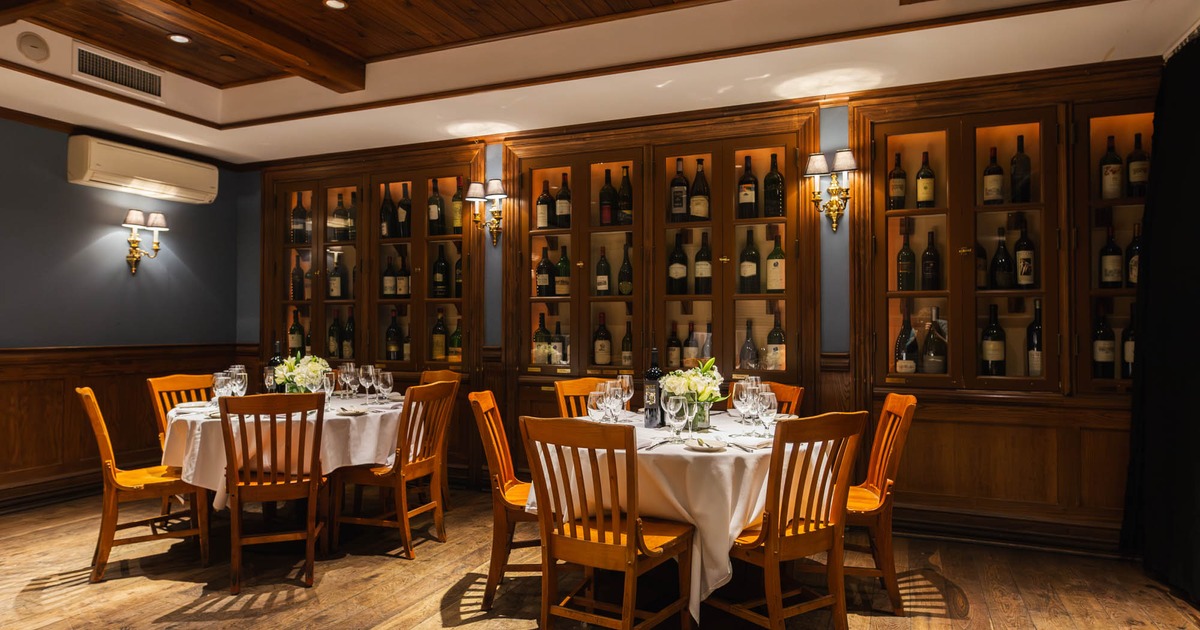 The Balthazar Room with a round set tables ready for guests