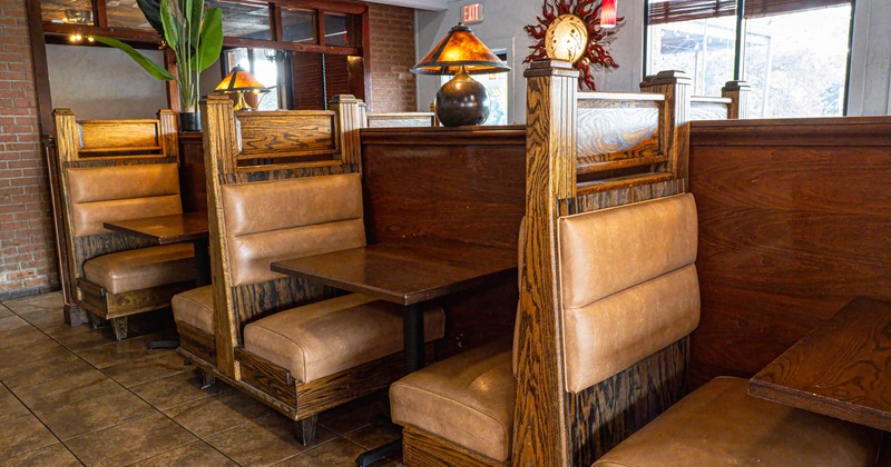 Interior, dining booths