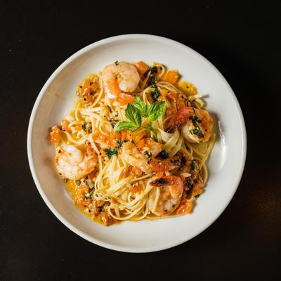 Shrimp Scampi, top view