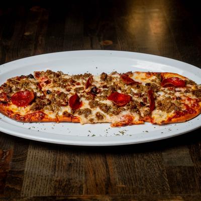 Meat lovers flatbread.