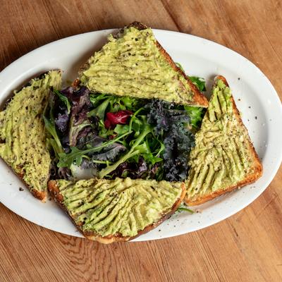 Avocado toast and salad.