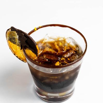 Chocolate old fashioned cocktail