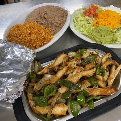 Chicken fajitas.