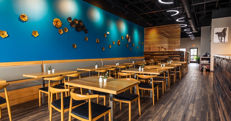 Restaurant tables and seating