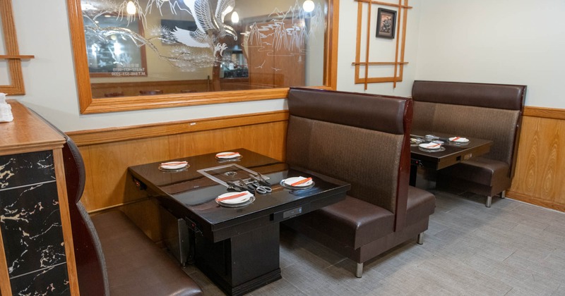 Interior, dining booths