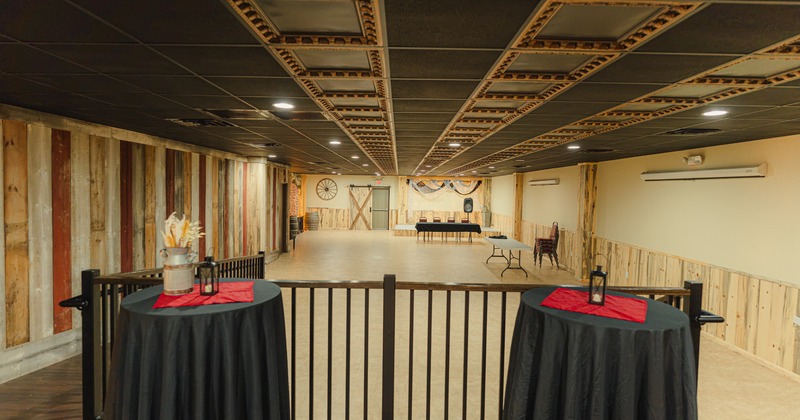 Dance hall, entrance gate, wide view