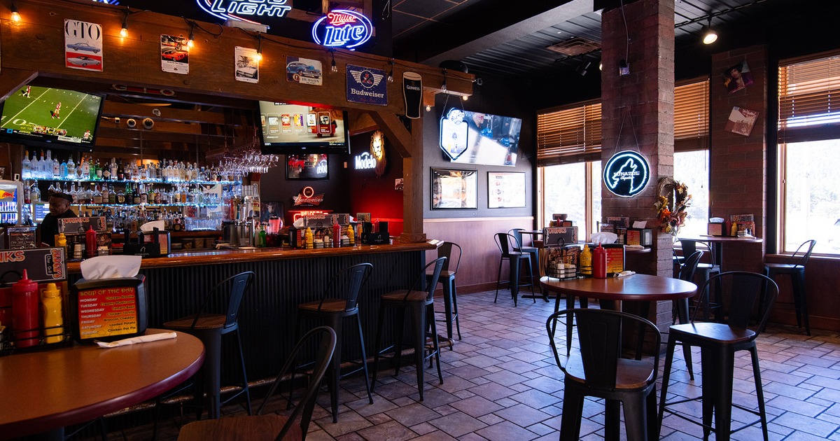 Interior, bar and seating area