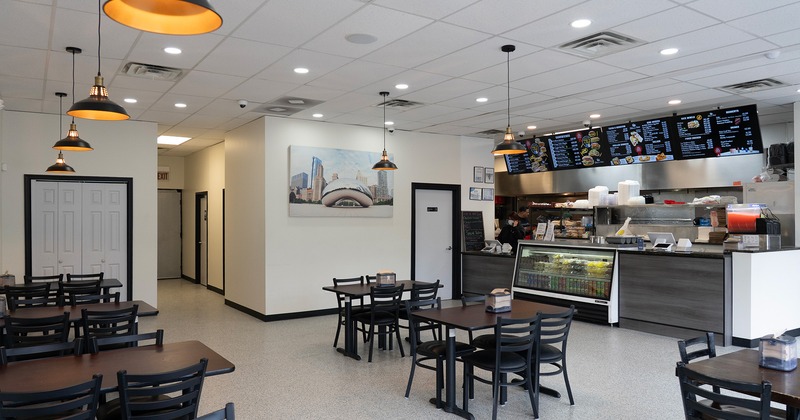 Interior, dining area and order counter