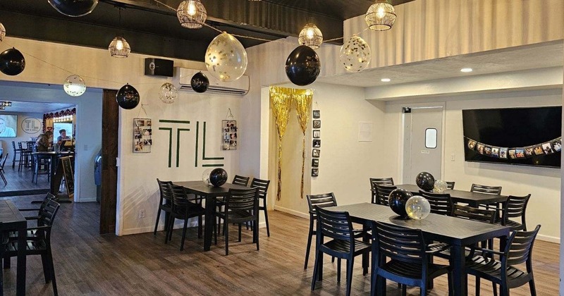 Party room decorated for a intimate gatherings