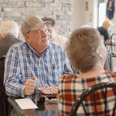 Customers at the table.