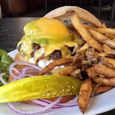 Edward Burger with fries.