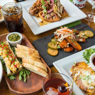 Assorted food dishes.