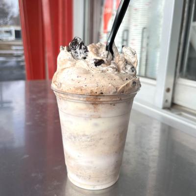 Chocolate cookie shake.