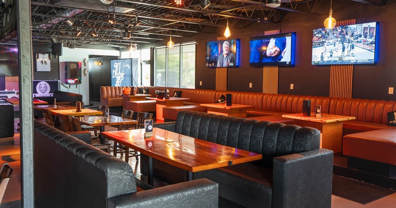 Seating area, sofas and big seating booth