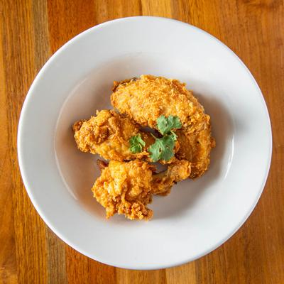 Deep fried chicken wings.