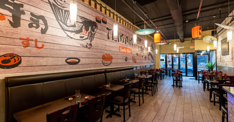 Dining area, tables lined up