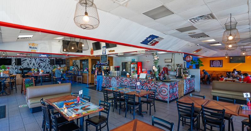 Interior, bar and dining area