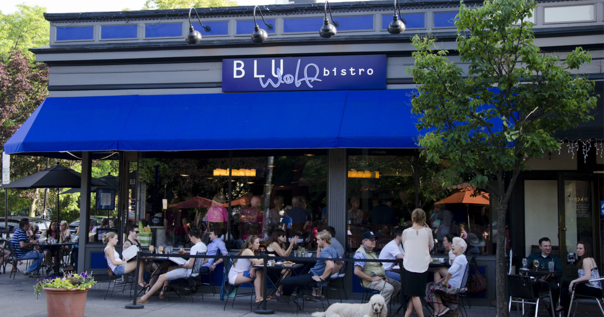 View of the restaurant front entrance
