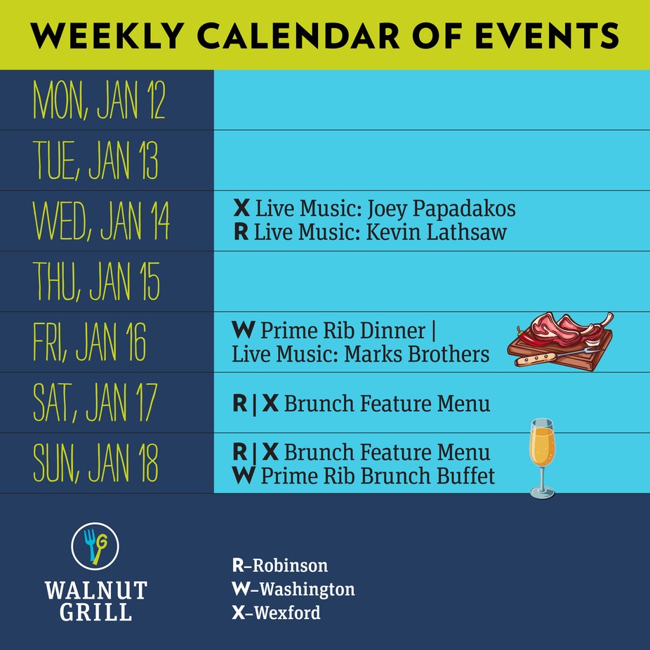 Walnut Grill Weekly Events event photo