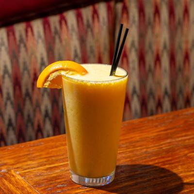 Mango dreamsicle beverage.