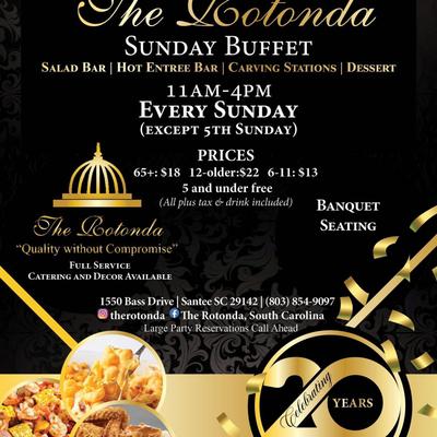 Sunday buffet event announcement.