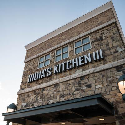 Restaurant sign in 3D letters.