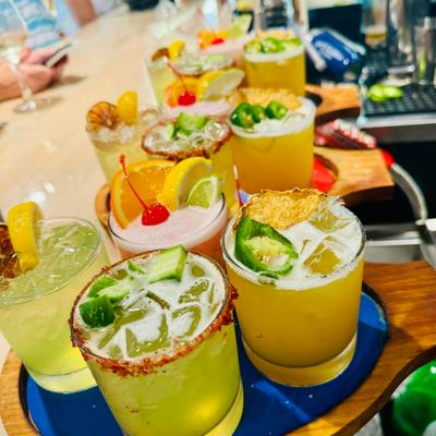 Lots of prepared drinks.