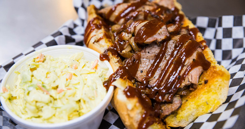 Meat Sandwich, Cabbage Salad