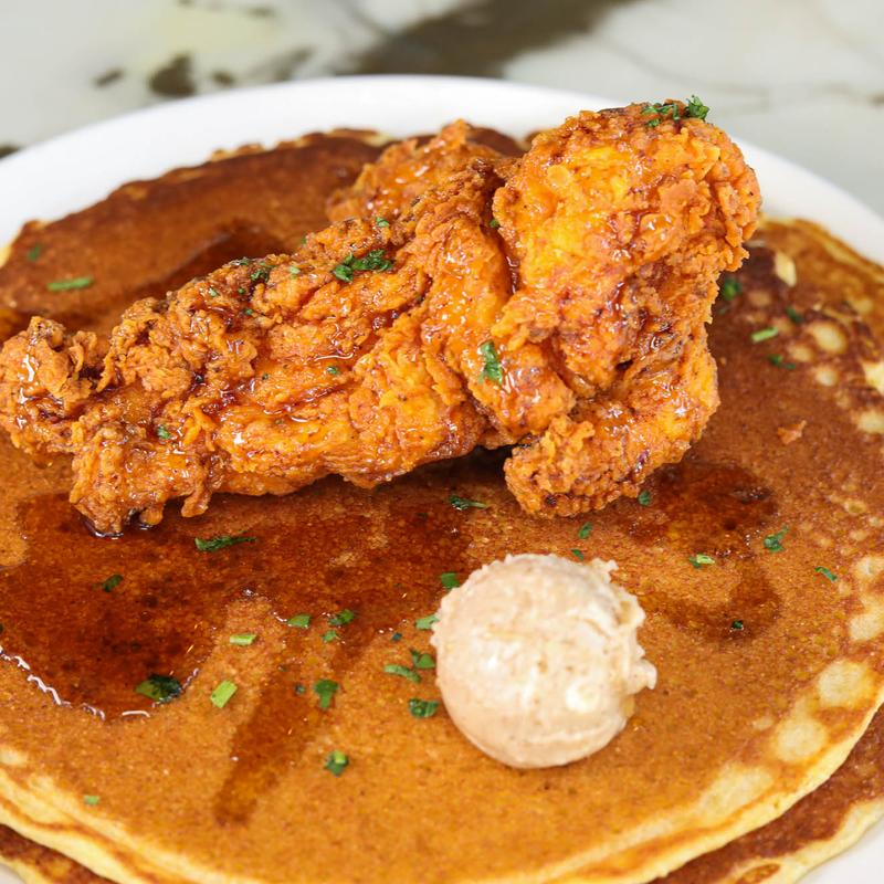 Fried Chicken & Cornmeal Pancakes photo