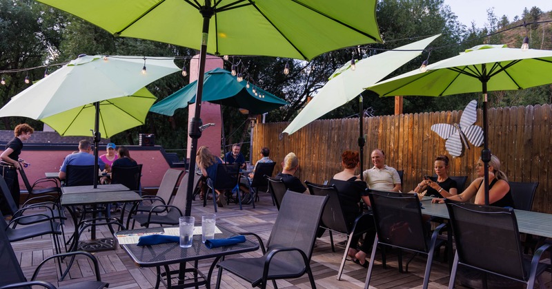 Exterior, patio area with guests