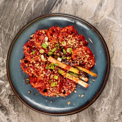 Crispy lotus root dish.