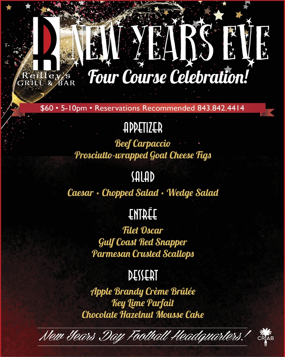 Reilley's Grill & Bar New Years Eve Menu event photo