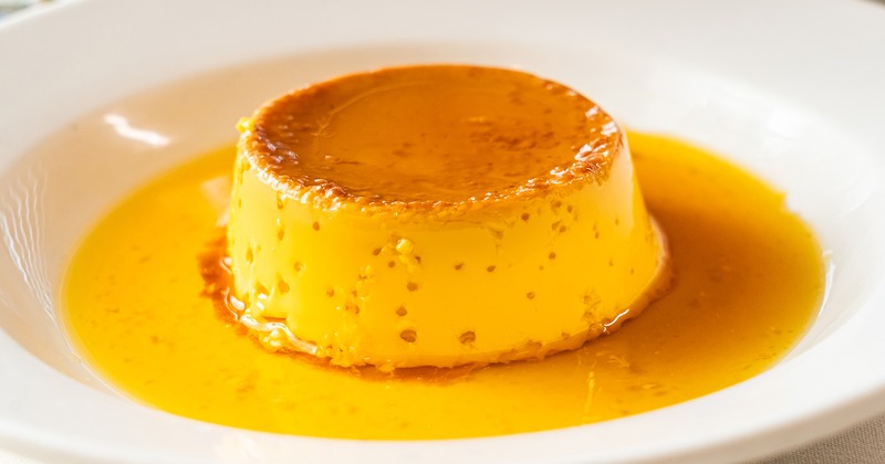 Flan, served