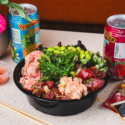 Mixed meat poke bowl.