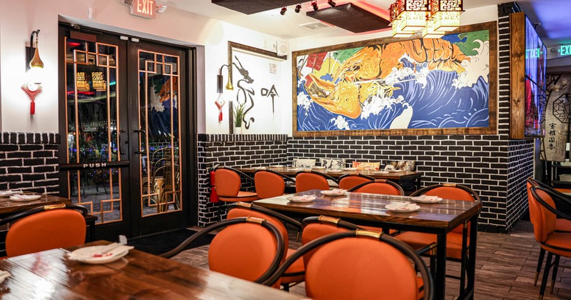 Interior, dining area, wall decoration