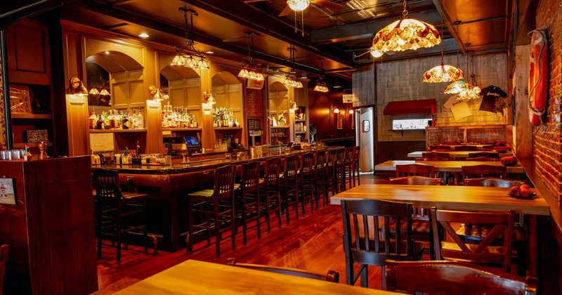 Interior, bar and dining area