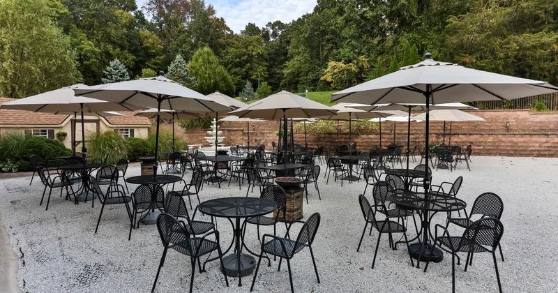 Exterior, chairs, tables and parasols