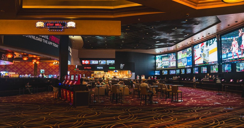 Main seating area. large TV screens