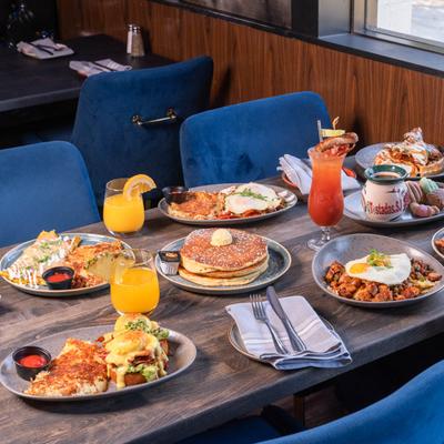 A fully served table.