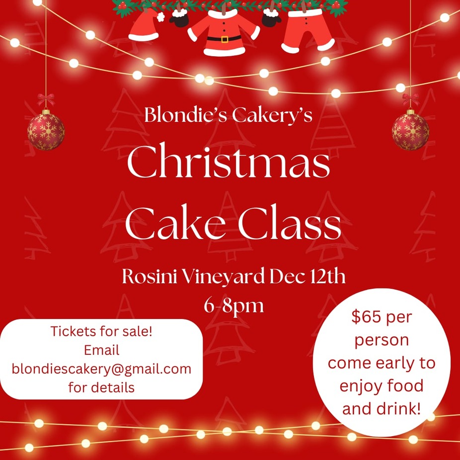 Blondie's Cakery Presents Christmas Cake Class event photo