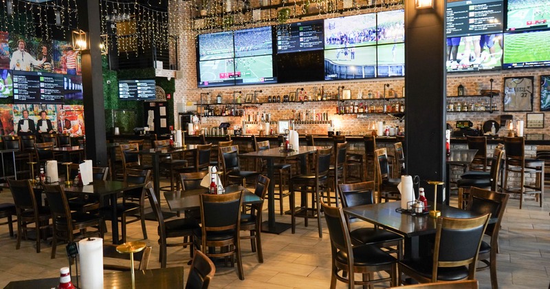Interior, bar and seating area
