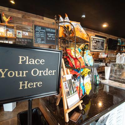 Ordering counter, closeup.