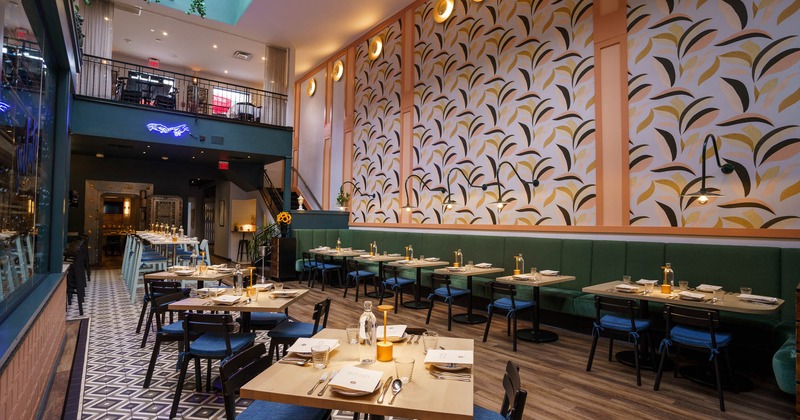 Interior, decorated dining area