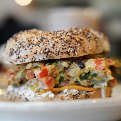 Astoria Greek breakfast sandwich.