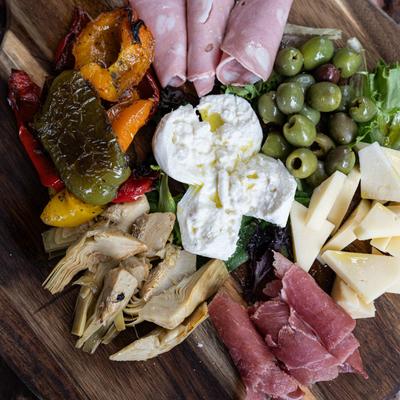 Antipasto top view.