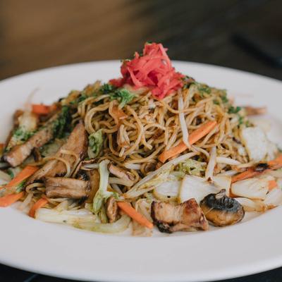 yakisoba - japanese style stir fried noodles with vegetables.