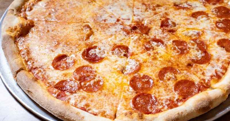Half white half pepperoni pizza