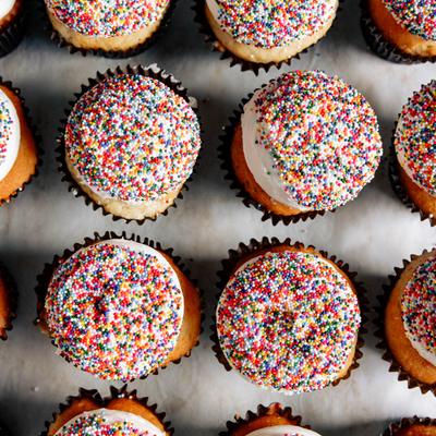Birthday cake cupcakes.