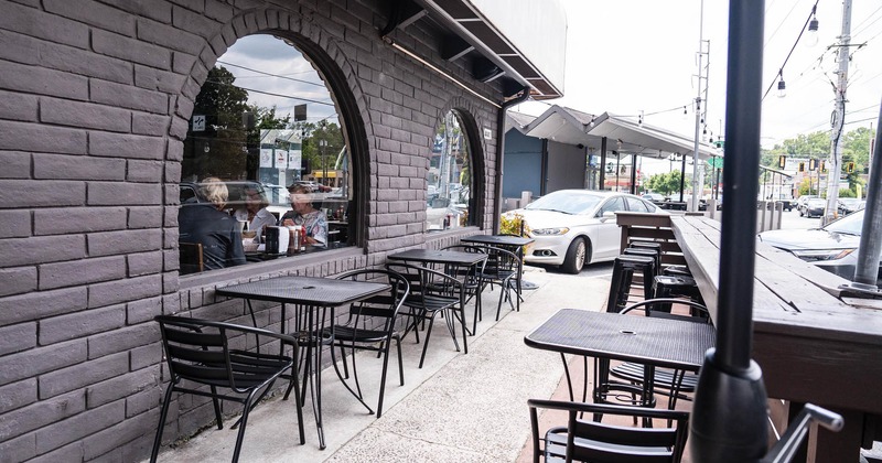 Exterior, patio, tables and chairs